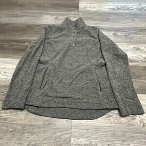 Duluth Trading Co Flintock Gray Mens‎ S Fleece Quarter Button Henley Pullover